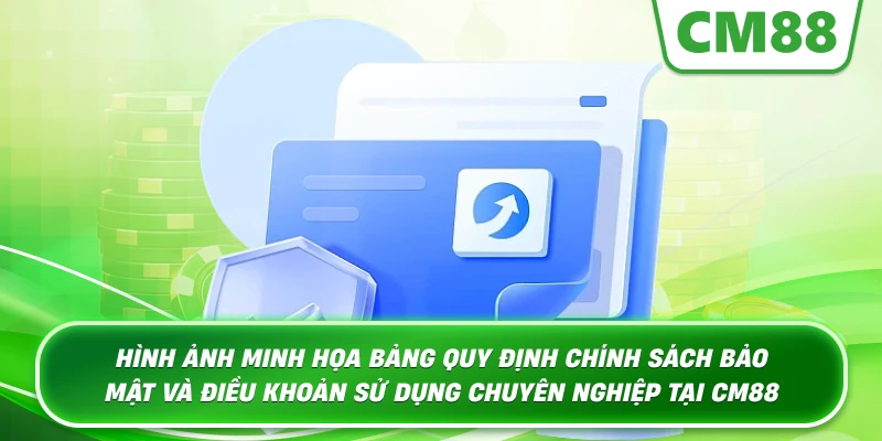 Hình ảnh minh họa bảng quy định chính sách bảo mật và điều khoản sử dụng chuyên nghiệp tại Cm88