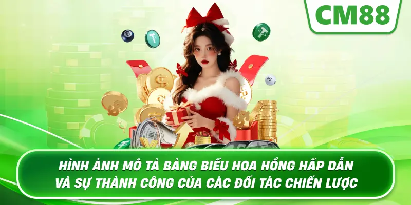 Hình ảnh mô tả bảng biểu hoa hồng hấp dẫn và sự thành công của các đối tác chiến lược